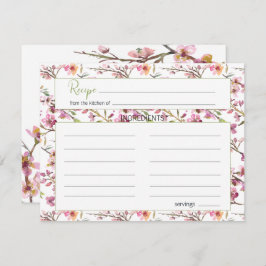 Roze Cherry Blossom Elegant Wedding Recipcard Notitiekaartje