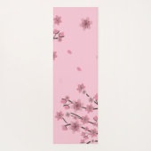 Roze Cherry Blossom Falling Petals Botanisch leder Yogamat (Achterkant)
