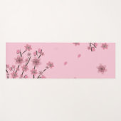 Roze Cherry Blossom Falling Petals Botanisch leder Yogamat (Voorkant (horizontaal))