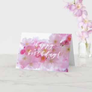 Roze Cherry Blossom   Fijne verjaardag Kaart
