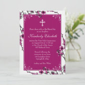 Roze Cherry Blossom First Community Invitation Kaart (Staand voorkant)