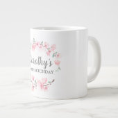 Roze Cherry Blossom Floral 100th Birthday Grote Koffiekop (Voorkant rechts)