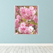 Roze Cherry Blossom Floral Canvas Afdruk (Insitu (Houten vloer))