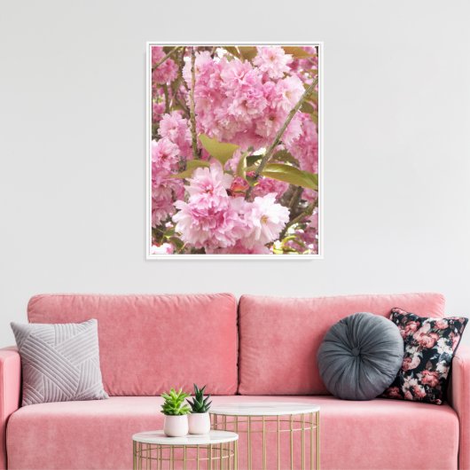 Roze Cherry Blossom Floral Canvas Afdruk (Insitu (Woonkamer))
