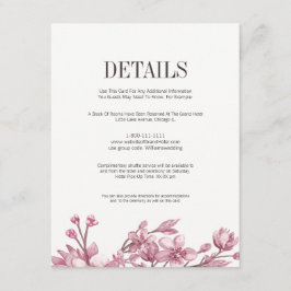 Roze Cherry Blossom Floral Details Enclosure Kaart