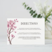 Roze Cherry Blossom Floral Directions Informatiekaartje (Staand voorkant)