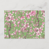 Roze Cherry Blossom Floral Directions Informatiekaartje (Achterkant)
