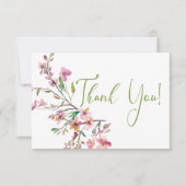 Roze Cherry Blossom Floral Elegant Hartelijk dank Bedankkaart (Voorkant)
