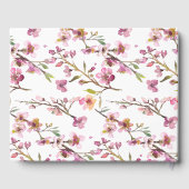 Roze Cherry Blossom Floral Elegant Wedding Gastenboek (Achterkant)