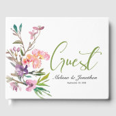Roze Cherry Blossom Floral Elegant Wedding Gastenboek (Voorkant)