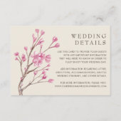 Roze Cherry Blossom Floral Elegant Wedding Informatiekaartje (Voorkant)
