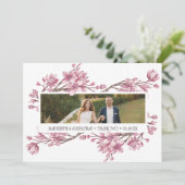 Roze Cherry Blossom Floral Hartelijk dank Bedankkaart (Staand voorkant)