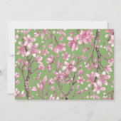 Roze Cherry Blossom Floral Hartelijk dank Bedankkaart (Achterkant)