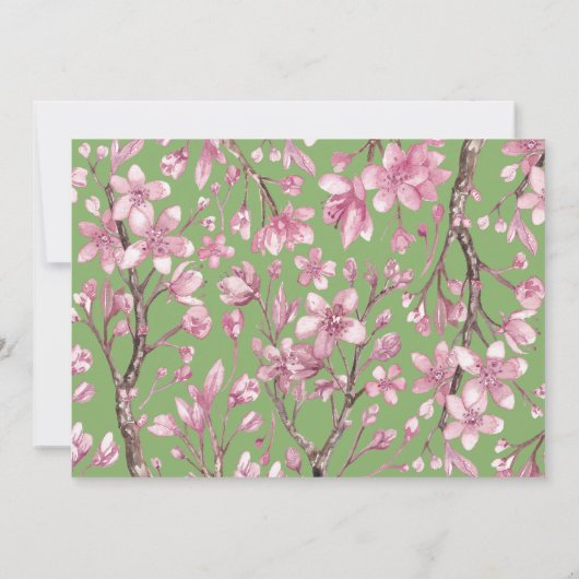 Roze Cherry Blossom Floral Hartelijk dank Bedankkaart (Achterkant)