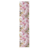 Roze Cherry Blossom Floral Korte Tafelloper (Voorkant)