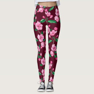 Roze Cherry Blossom Floral Leggings