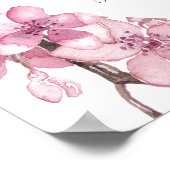 Roze Cherry Blossom Floral Lijst Weddenschap Welko Poster (Hoek)