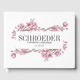 Roze Cherry Blossom Floral Lijst Wedding Gastenboek