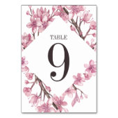 Roze Cherry Blossom Floral Lijst Wedding Kaart (Achterkant)