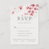 Roze Cherry Blossom Floral Meal Options Weddenscha RSVP Kaartje (Voorkant)