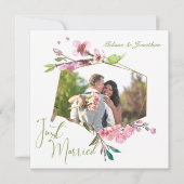 Roze Cherry Blossom Floral net getrouwd Feestdagenkaart (Voorkant)