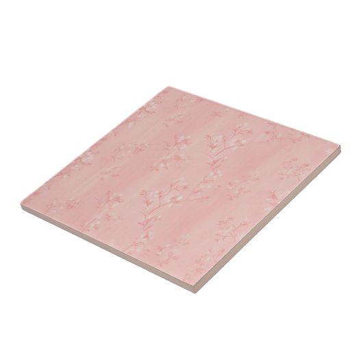 Roze Cherry Blossom Floral Pattern Tegeltje (Zijkant)