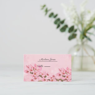 Roze Cherry Blossom Floral Plaatskaartje