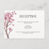 Roze Cherry Blossom Floral Reception Informatiekaartje (Voorkant)