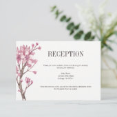 Roze Cherry Blossom Floral Reception Informatiekaartje (Staand voorkant)