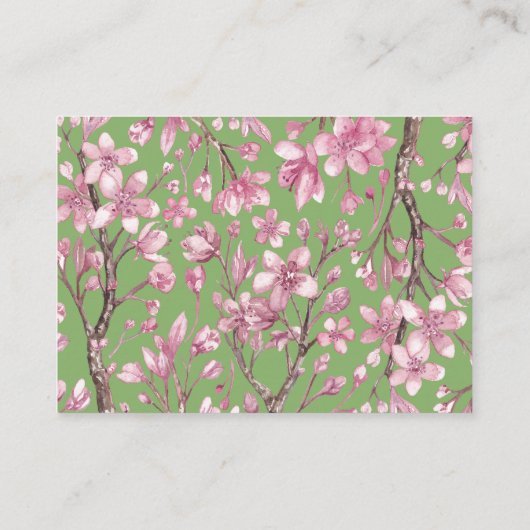 Roze Cherry Blossom Floral Registry Enclosure Card Informatiekaartje (Achterkant)