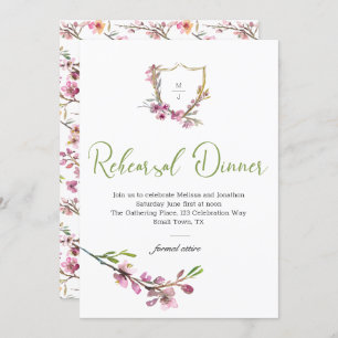 Roze Cherry Blossom Floral Rehearsal Dinner