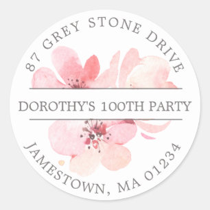 Roze Cherry Blossom Floral Return Address Label