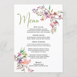 Roze Cherry Blossom Floral Romantic Wedding Menu