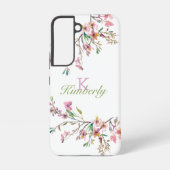 Roze Cherry Blossom Floral Samsung Galaxy Hoesje (Achterkant)