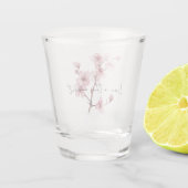 Roze Cherry Blossom Floral Shot Glas (Achterkant)