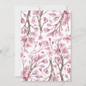 Roze Cherry Blossom Floral sparen de Datum Kaart (Achterkant)