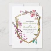 Roze Cherry Blossom Floral sparen de datum Save The Date (Achterkant)