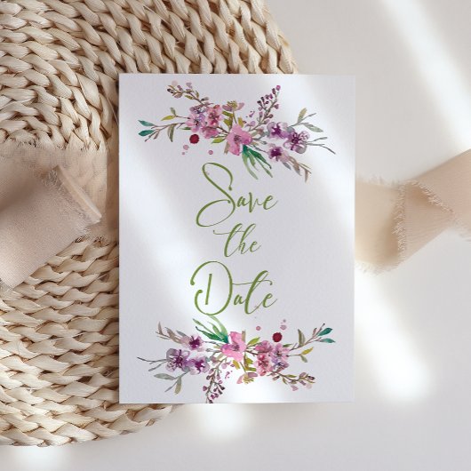 Roze Cherry Blossom Floral sparen de datum Save The Date