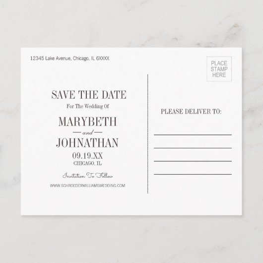 Roze Cherry Blossom Floral sparen de datum Uitnodiging Briefkaart (Achterkant)