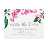 Roze Cherry Blossom. Floral Spring save the date Magneet (Horizontaal)