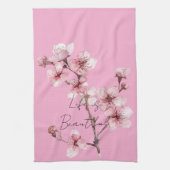 Roze Cherry Blossom Floral Theedoek (Verticaal)