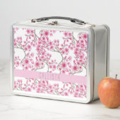 Roze Cherry Blossom Floral Waterverf Monogram (In situ)