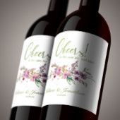 Roze Cherry Blossom Floral Weddenschap Wine Label Wijn Etiket
