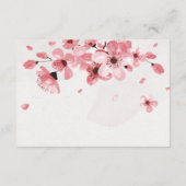 Roze Cherry Blossom Floral Wedding Accommodations Informatiekaartje (Achterkant)