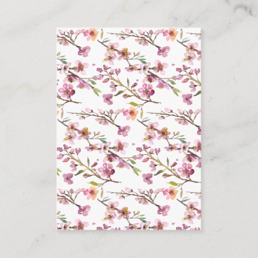 Roze Cherry Blossom Floral Wedding Enclosure Card Informatiekaartje (Achterkant)