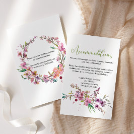 Roze Cherry Blossom Floral Wedding Enclosure Card Informatiekaartje