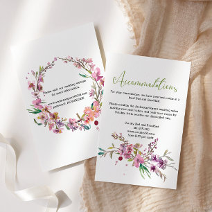 Roze Cherry Blossom Floral Wedding Enclosure Card Informatiekaartje