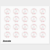 Roze Cherry Blossom Floral Wedding Favor Ronde Sticker (Vel)