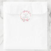 Roze Cherry Blossom Floral Wedding Favor Ronde Sticker (Tas)
