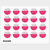 Roze Cherry Blossom Floral Wedding Favor Sticker (Vel)